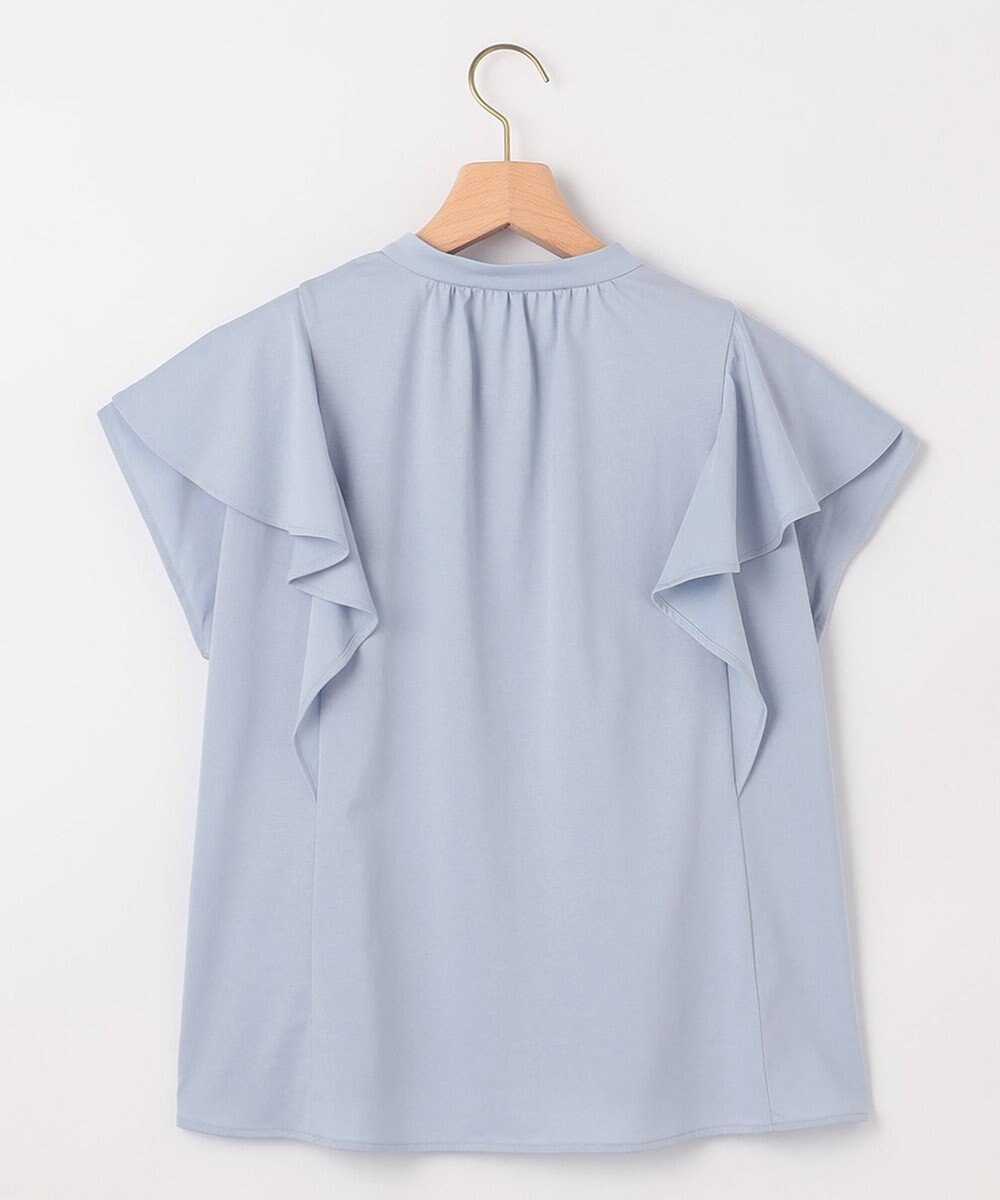 組曲 【UVケア】プレーティング天竺 パールボタンブラウス 