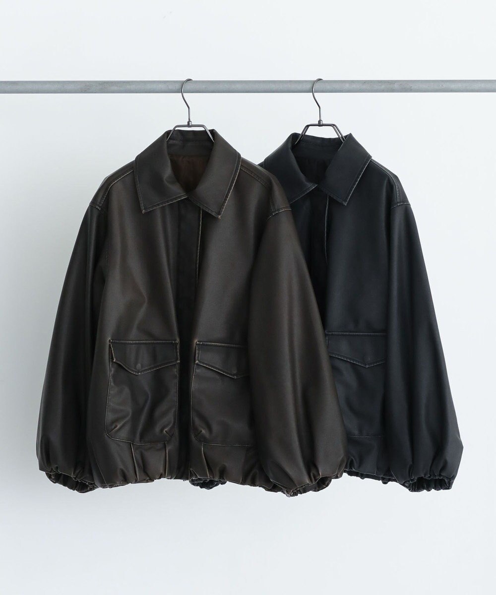 Green Parks ■ＥＳＣＡＲ　フェイクレザーバルーンブルゾン 