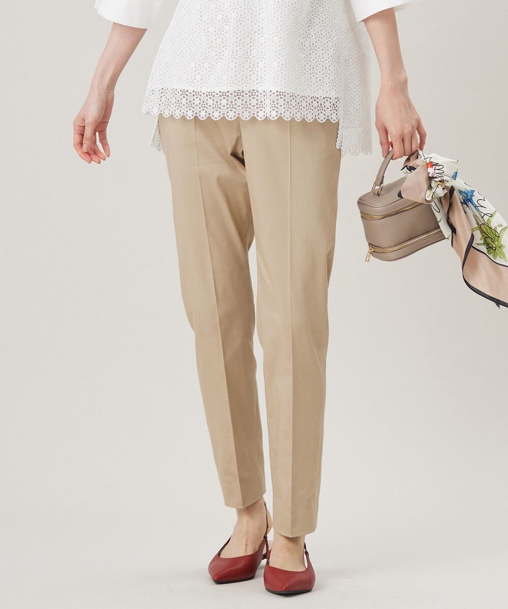 自由区 S 【UVカット・接触冷感・洗える】コットンサテンテーパード パンツ 