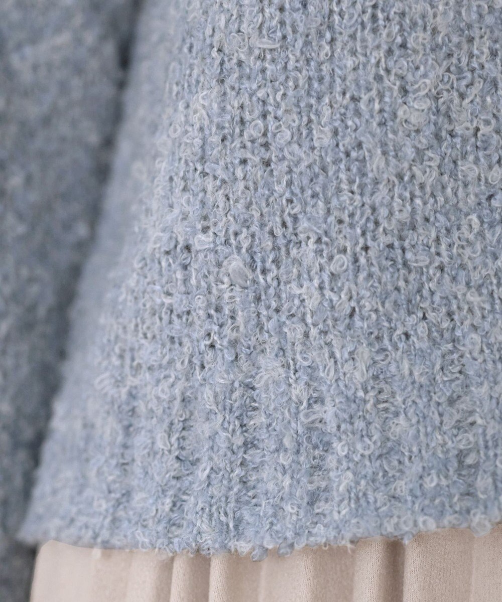 Tiaclasse 【着丈が選べる】ハイネックブークレカーディガン 