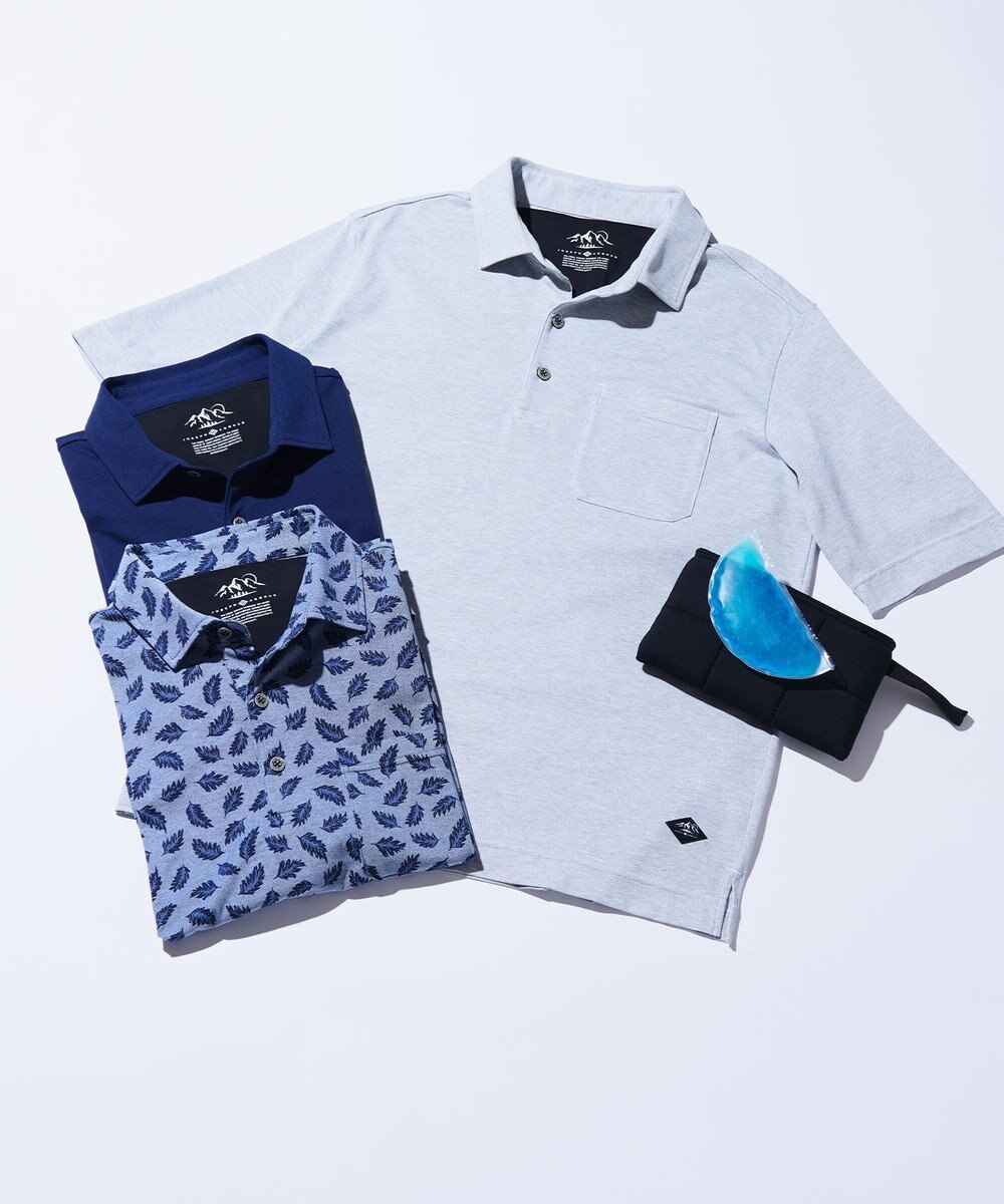 JOSEPH ABBOUD MOUNTAIN 暑さに徹底抗戦【首元に冷感ジェル】フリーズパックポロ 無地タイプ 