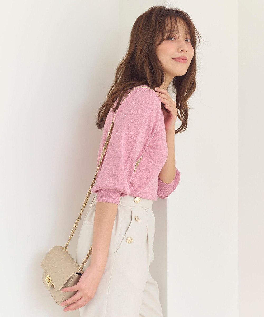 Feroux 【洗える】ラメ プルオーバーニット 