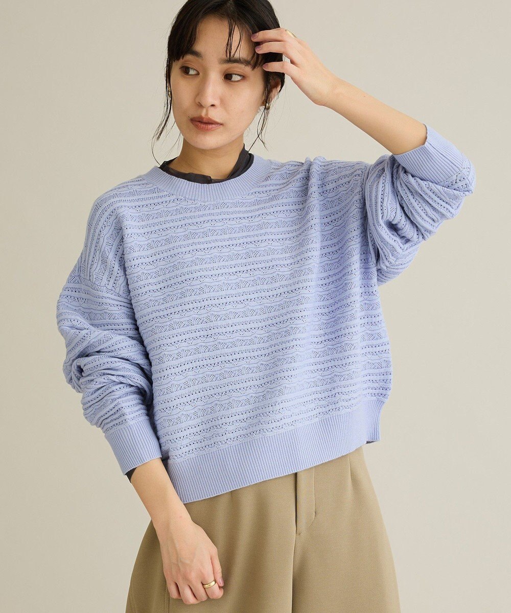 CRAFT STANDARD BOUTIQUE レースボーダーニットプルオーバー 