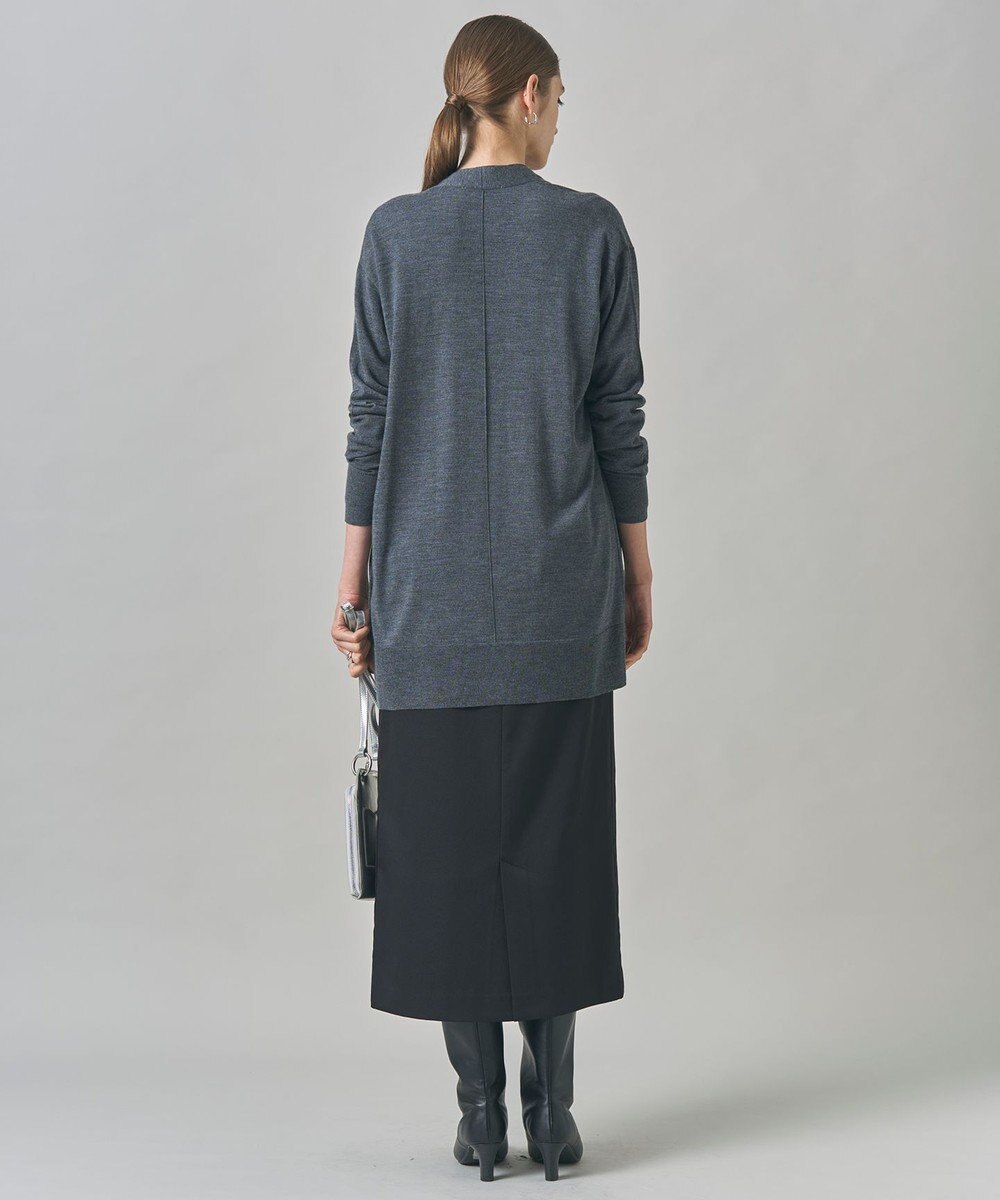 ICB L 【洗える】コンパクトファインウール ロングカーディガン 