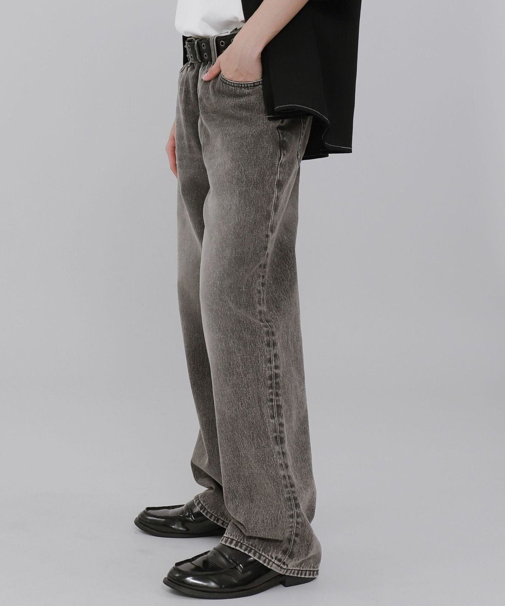 WEGO 【ウエスト調整可】ストレートデニムパンツ 