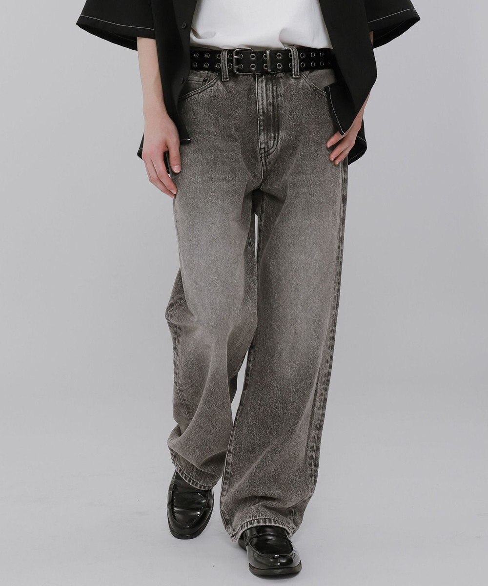 WEGO 【ウエスト調整可】ストレートデニムパンツ 