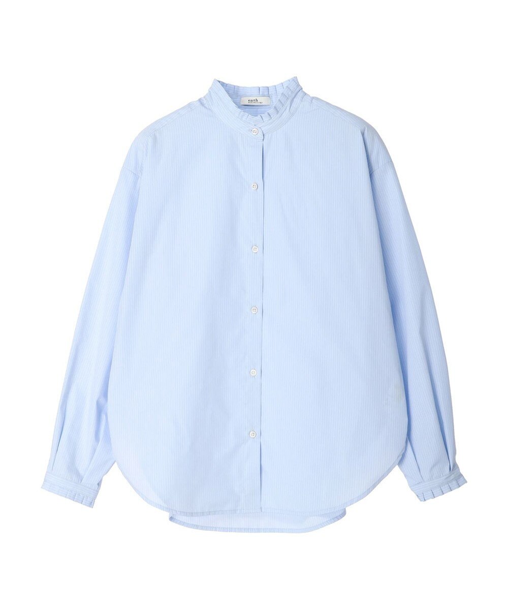 earth music&ecology Ｔ／Ｃ　スタンドフリルブラウス 