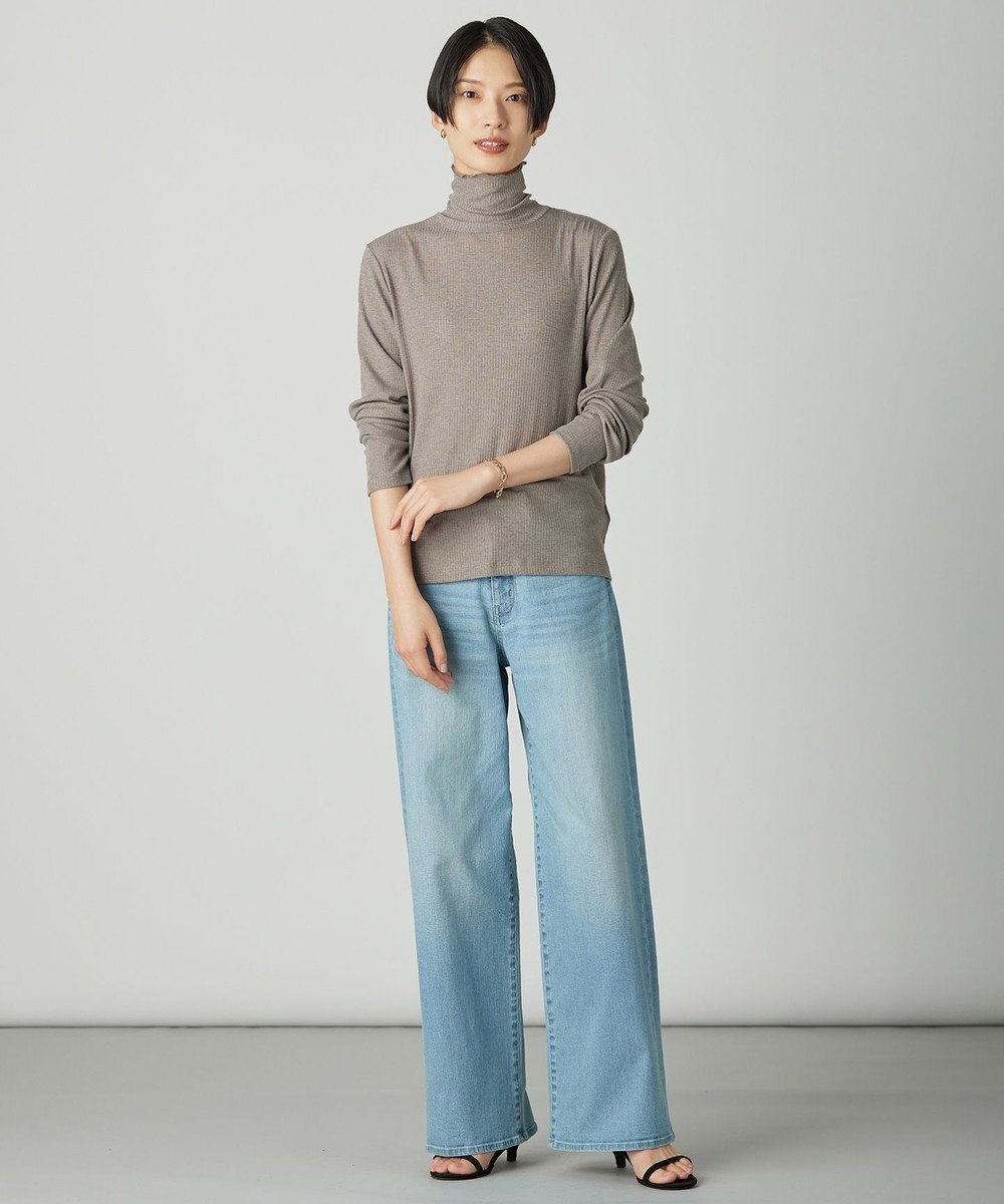 J.PRESS LADIES S カシミヤシルク シアーリブ タートル カットソー 