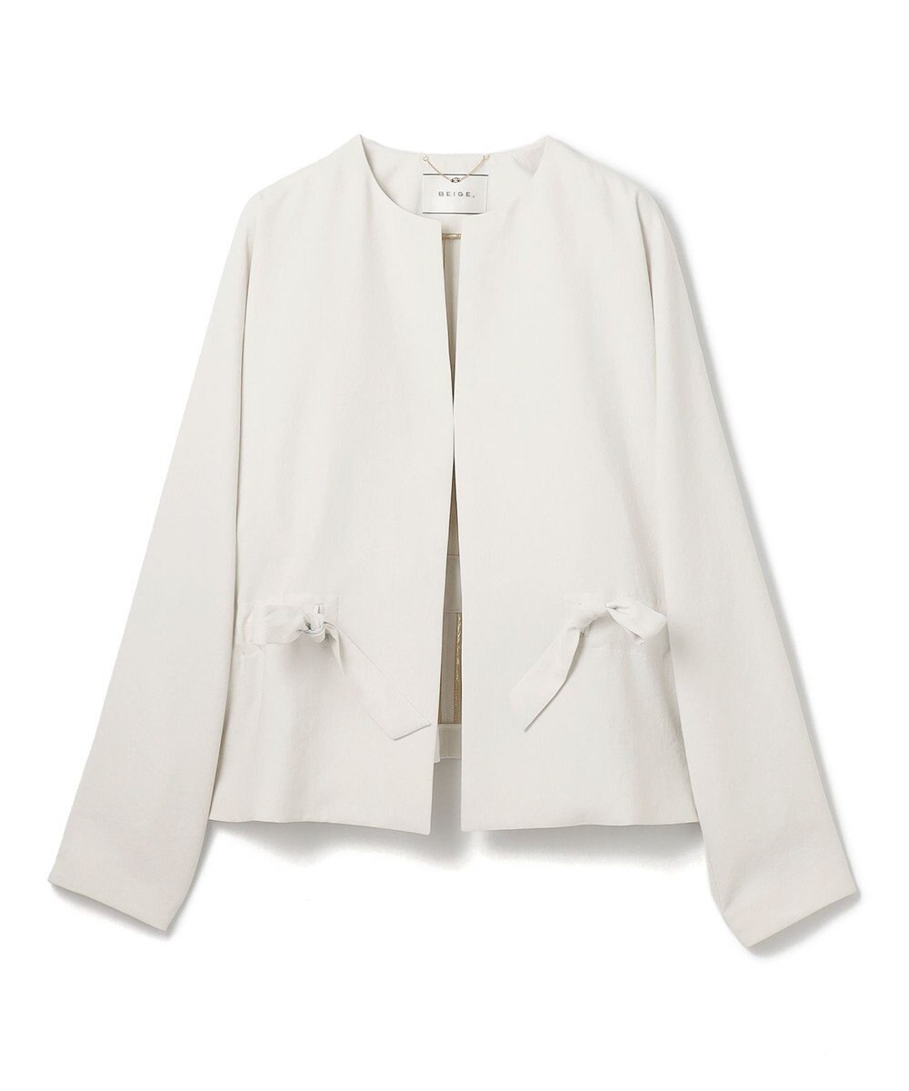 BEIGE， 【洗える・VERY3月号掲載】PORDIC / ノーカラードルマンジャケット 