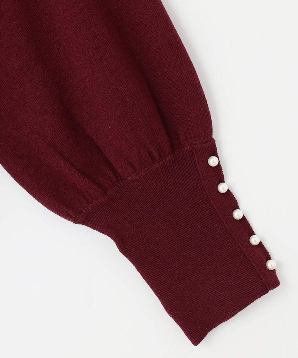 ANY 【洗濯機可/吸湿発熱】パフスリーブパールニット 