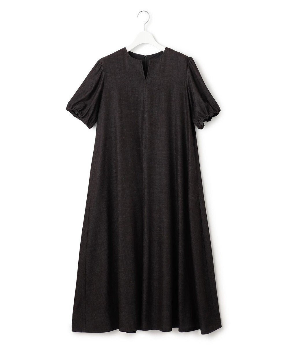 23区 【洗える】デニムライクシャンブレー フレア ワンピース 