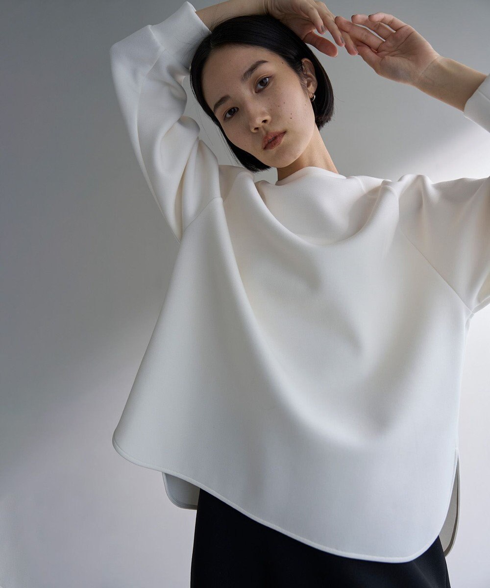 UNFILO L 【野呂佳代さん着用】BEAUTY FORM JERSEY バックZIPプルオーバー 