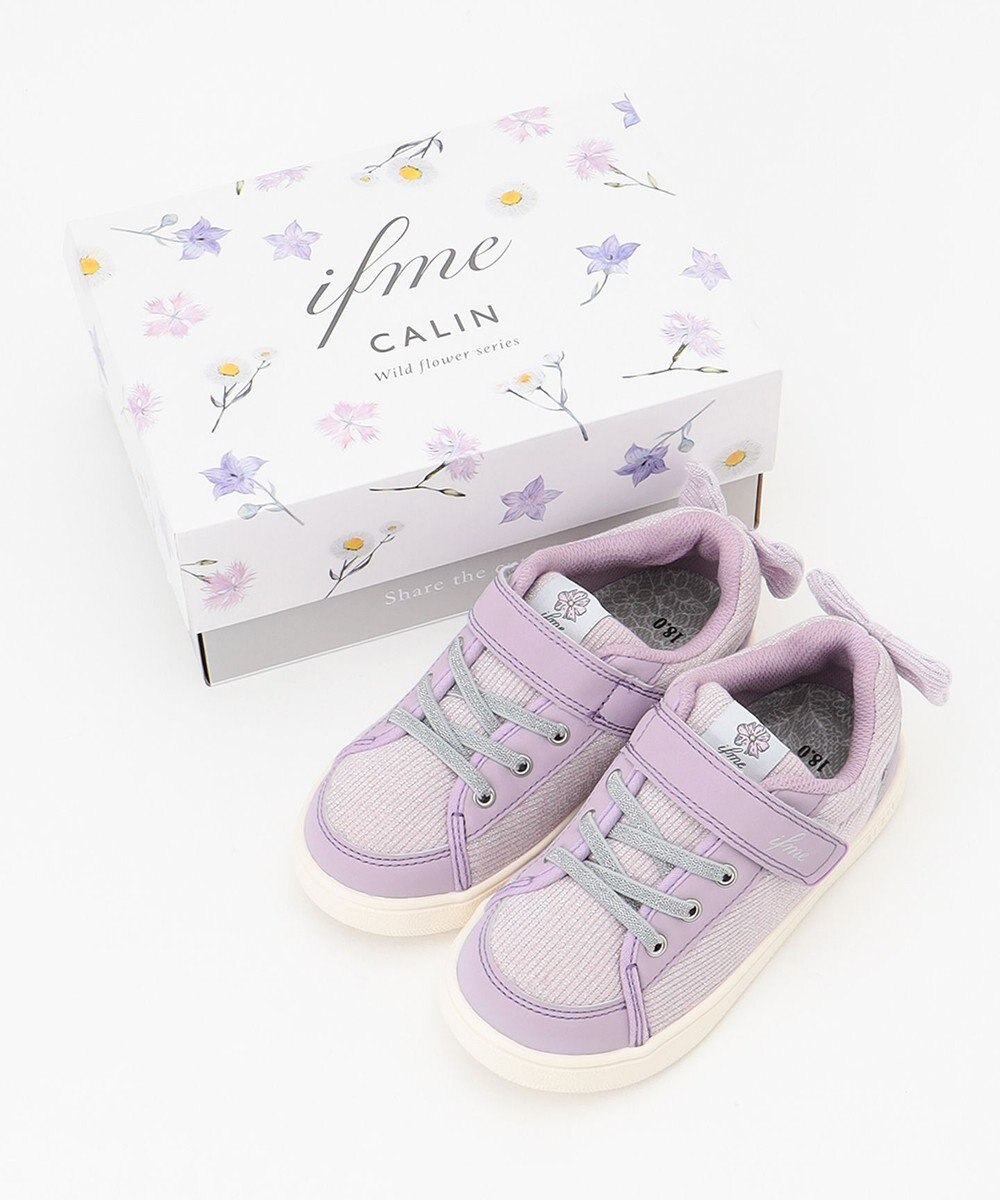 ANY KIDS IFME CALIN バックリボンラメニットスニーカー 