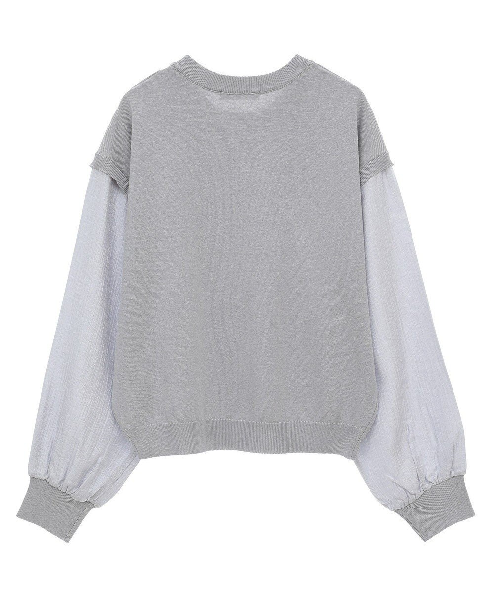 Green Parks 袖光沢ドッキングニットプルオーバー 