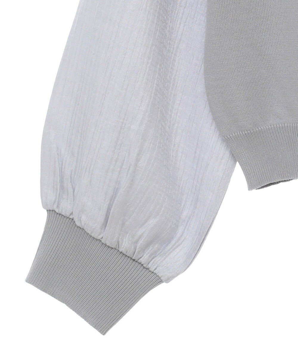 Green Parks 袖光沢ドッキングニットプルオーバー 