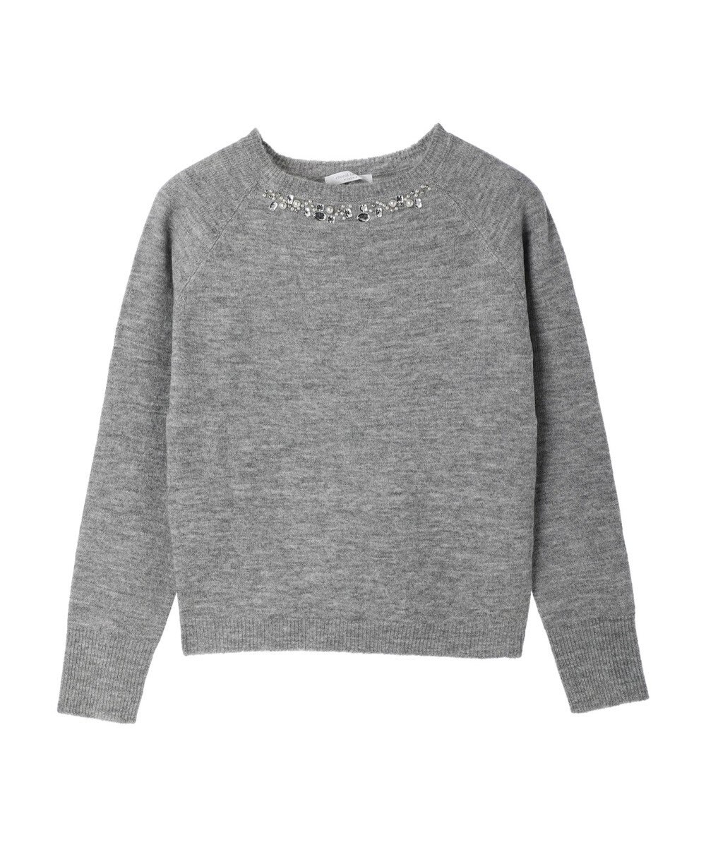 Green Parks ビジュー付きニットプルオーバー 