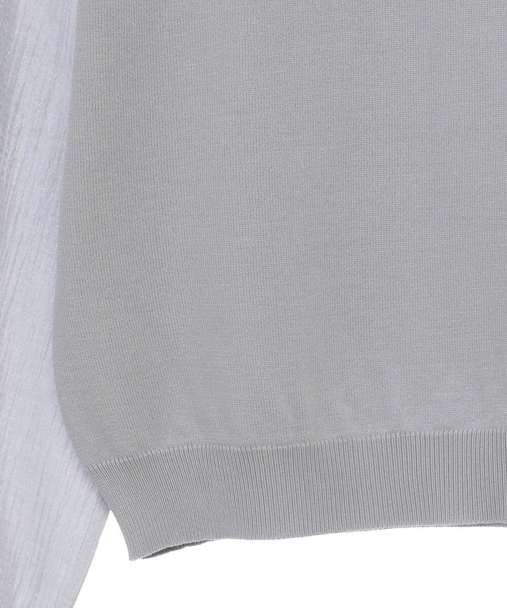 Green Parks 袖光沢ドッキングニットプルオーバー 