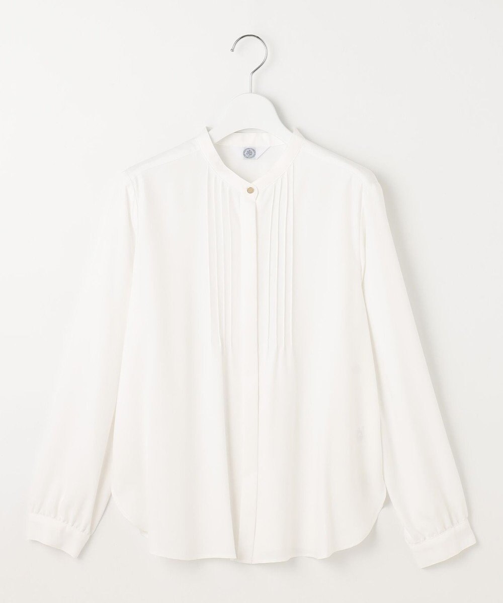 J.PRESS LADIES 【洗える】ヌーディスバックサテン ピンタック ブラウス 