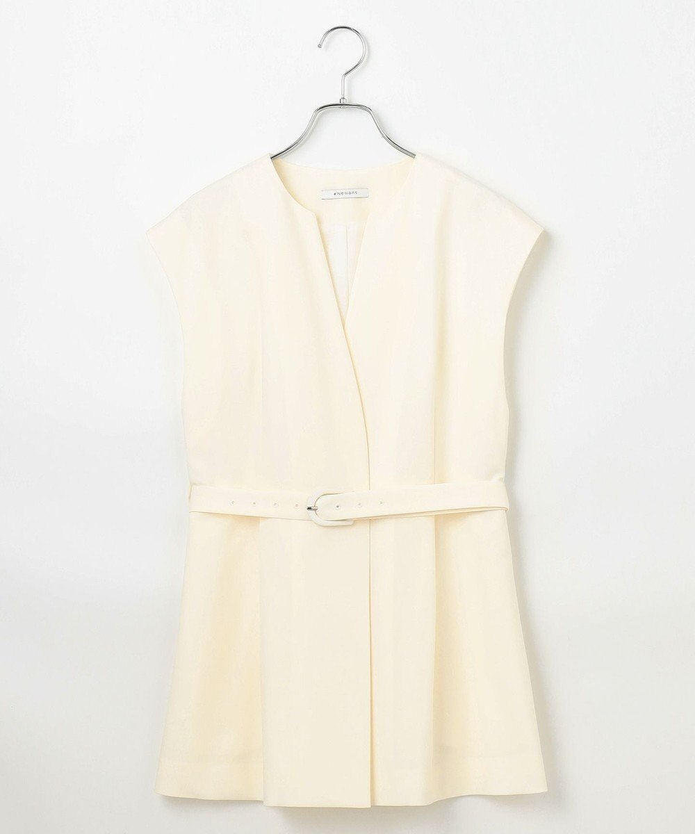 #Newans 【洗濯機可能/ストレッチ】ペプラムジレ 