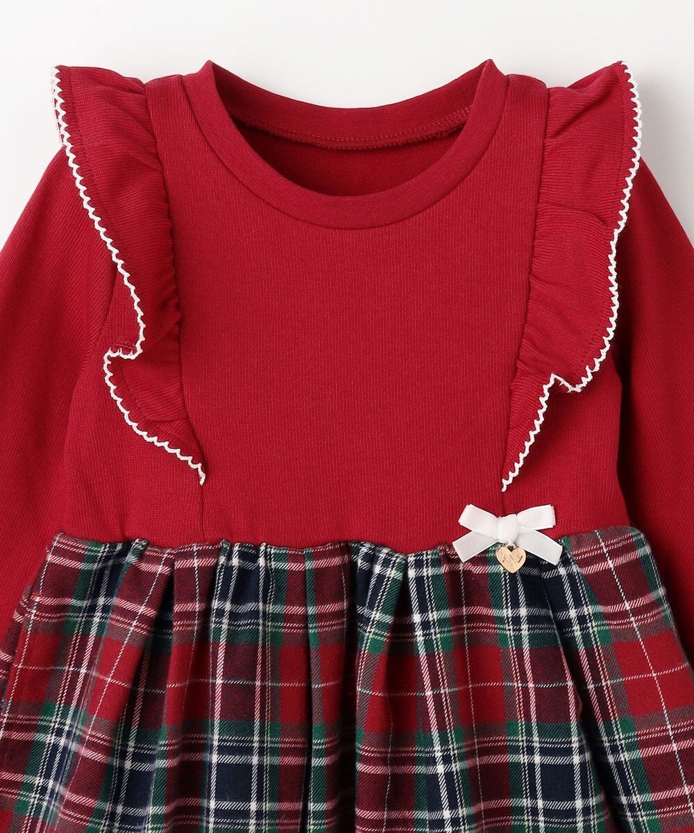 ANY KIDS チェック柄 ドッキング ワンピース 