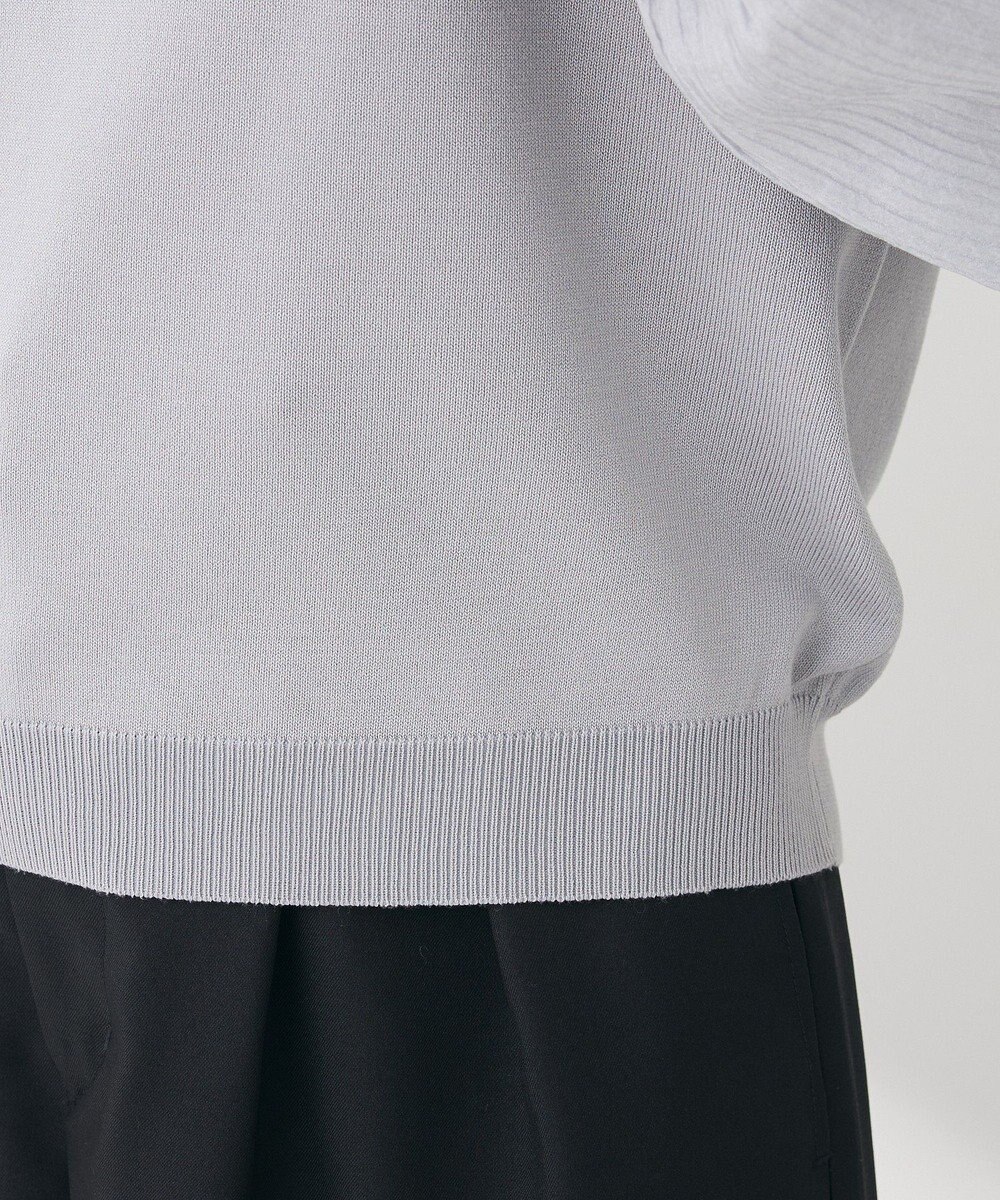 Green Parks 袖光沢ドッキングニットプルオーバー 