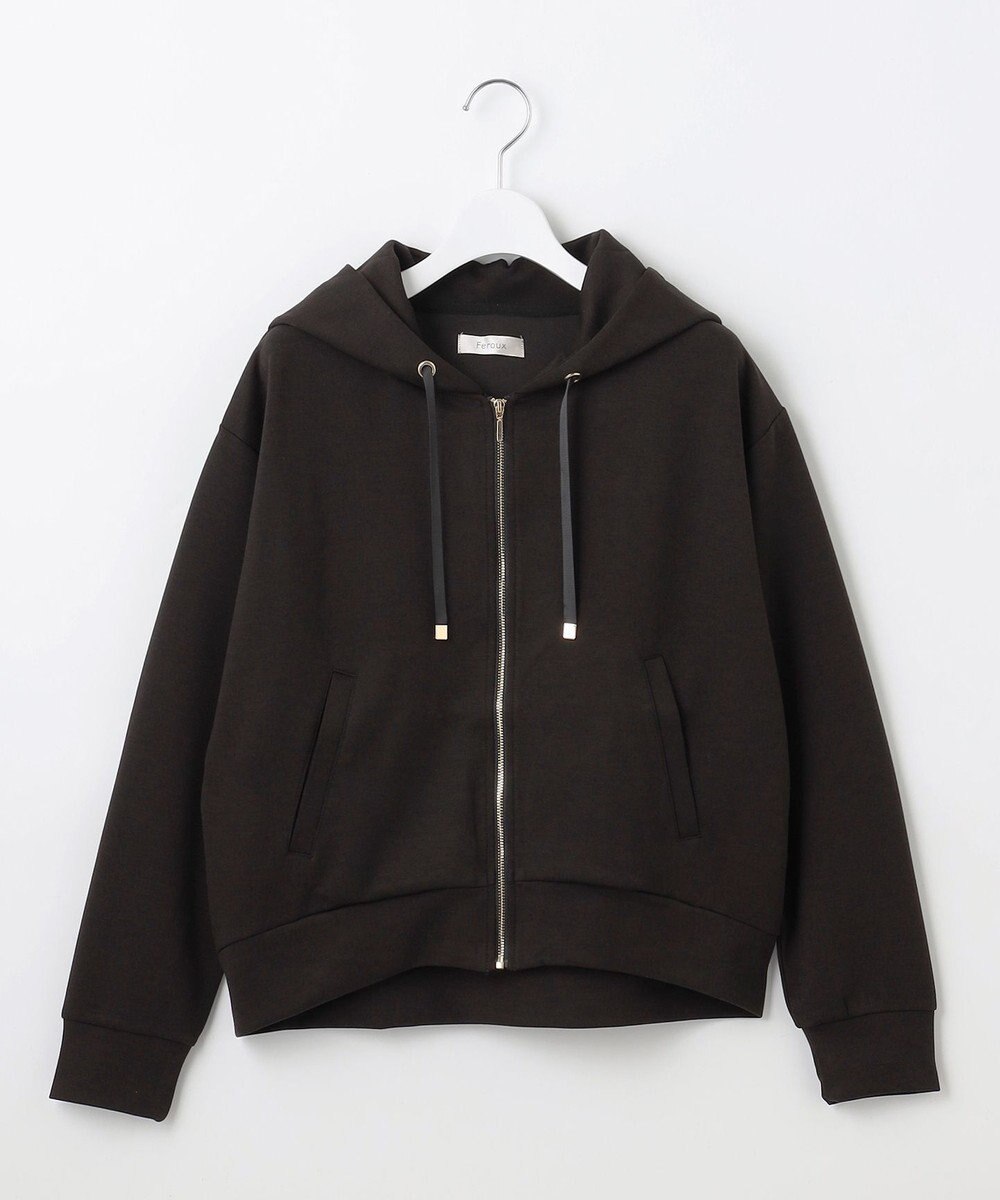 Feroux 【洗える】バックフリル ダンボールパーカー 