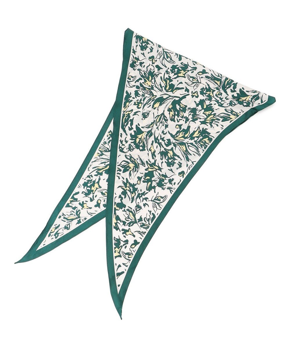 23区 ニュアンスフラワー プリント シルク スカーフ 