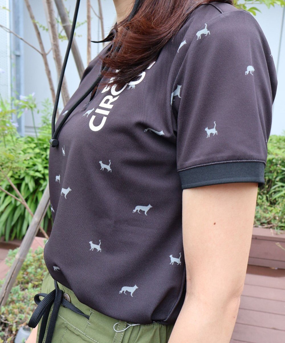 PW CIRCULUS 【WOMEN】【ストレッチ / UVケア】アニマルプリント カノコ ポロシャツ ゴルフウェア レディース 