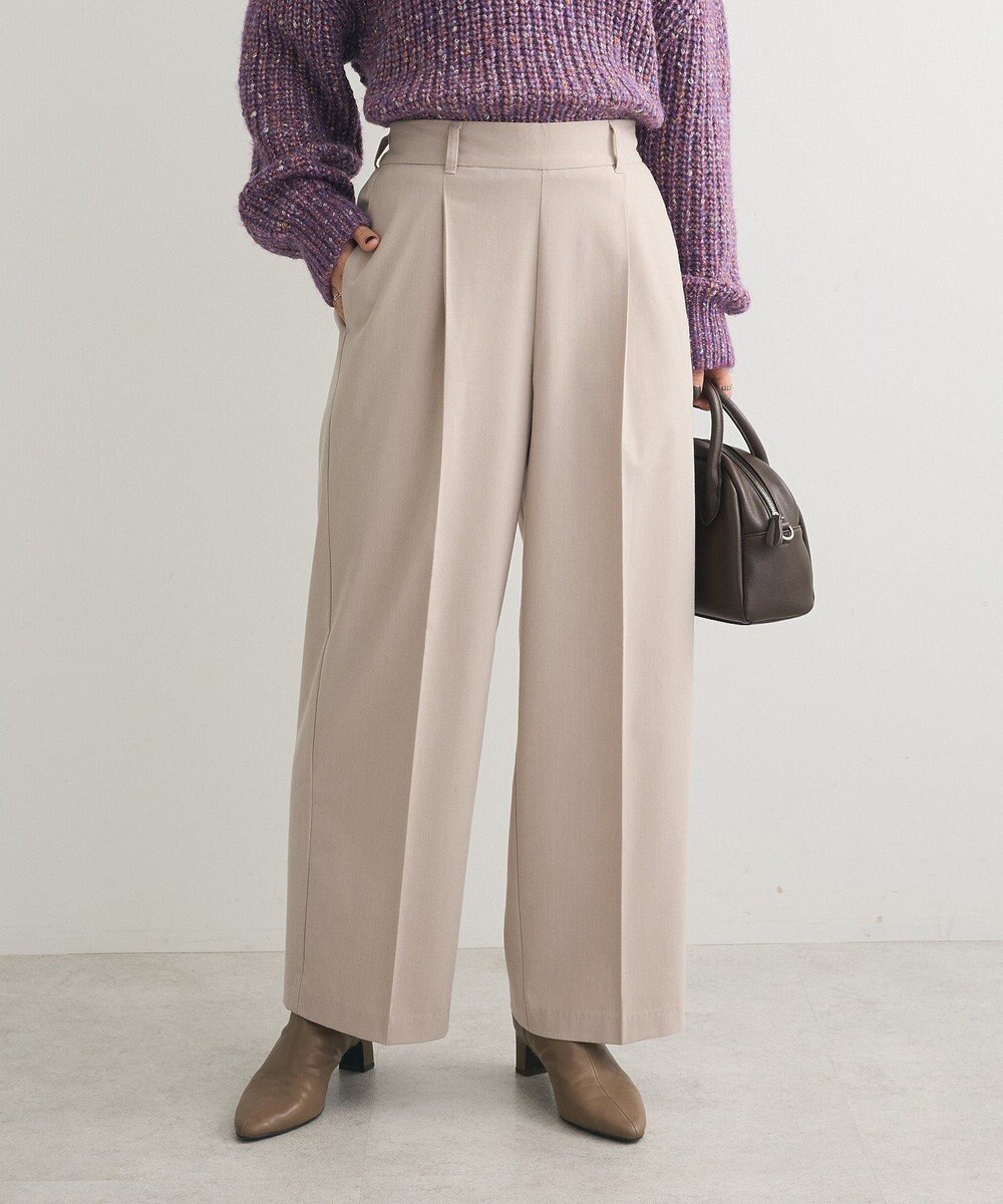 Green Parks あったかきれシル　ワイドストレートパンツ 