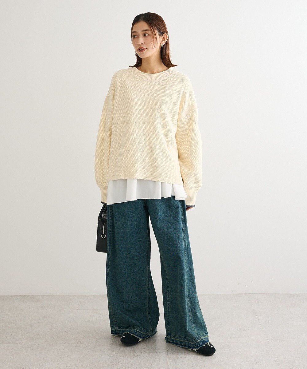 Green Parks かのこ編モックネックニットプルオーバー 