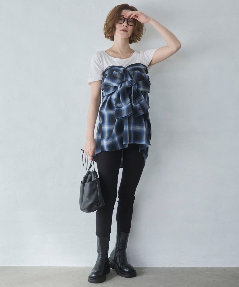 WEGO 【ユニセックス着用ITEM/SMLサイズ展開】オンブレチェックシャツ（LS） 