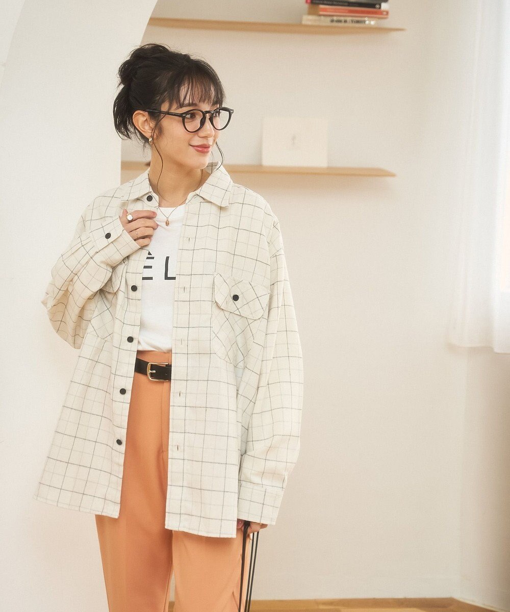 WEGO 【ユニセックス着用ITEM/SMLサイズ展開】チェックネルシャツ 