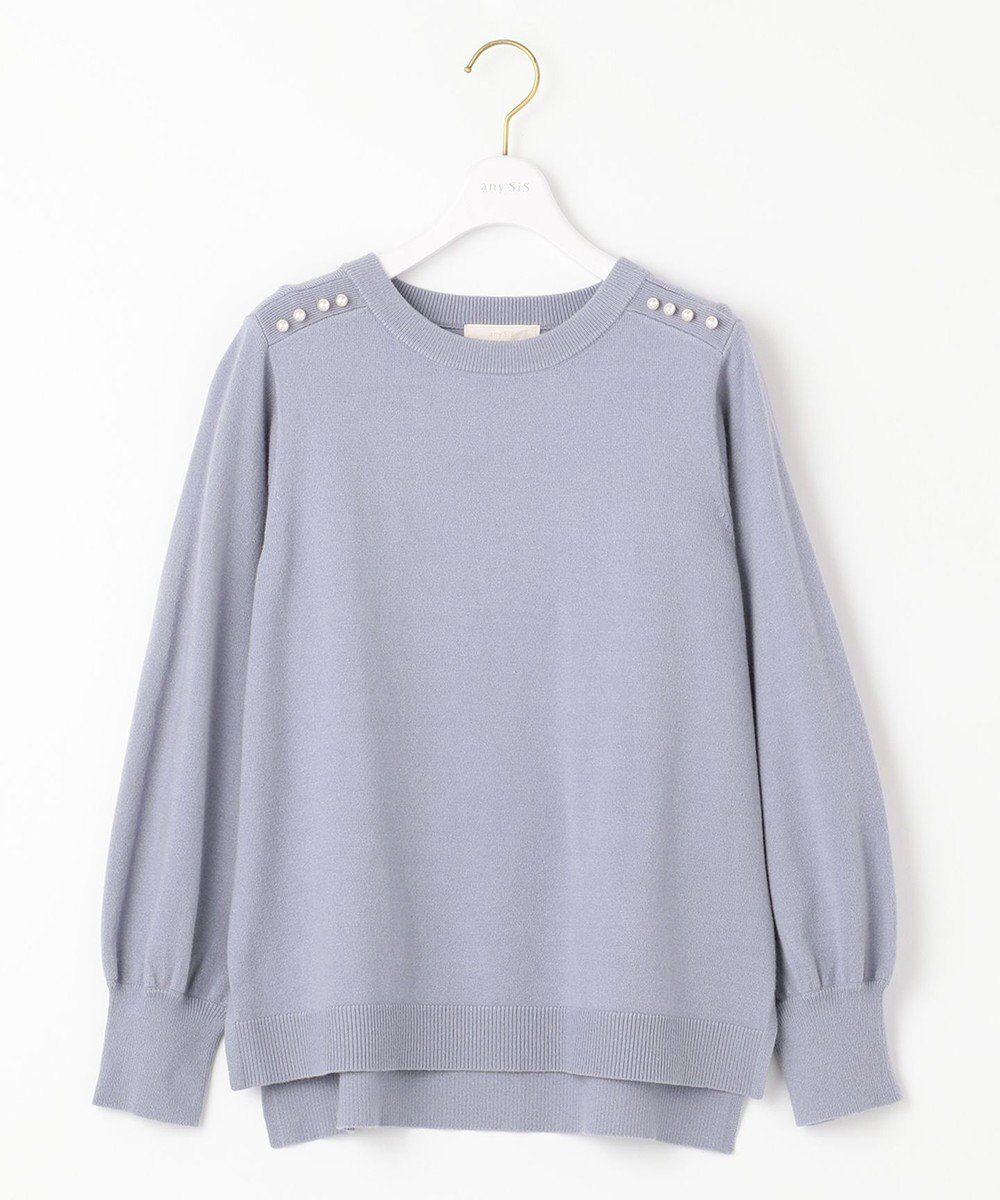ANY SIS 【Oggi1月号掲載】ショルダーパール調 ニット 