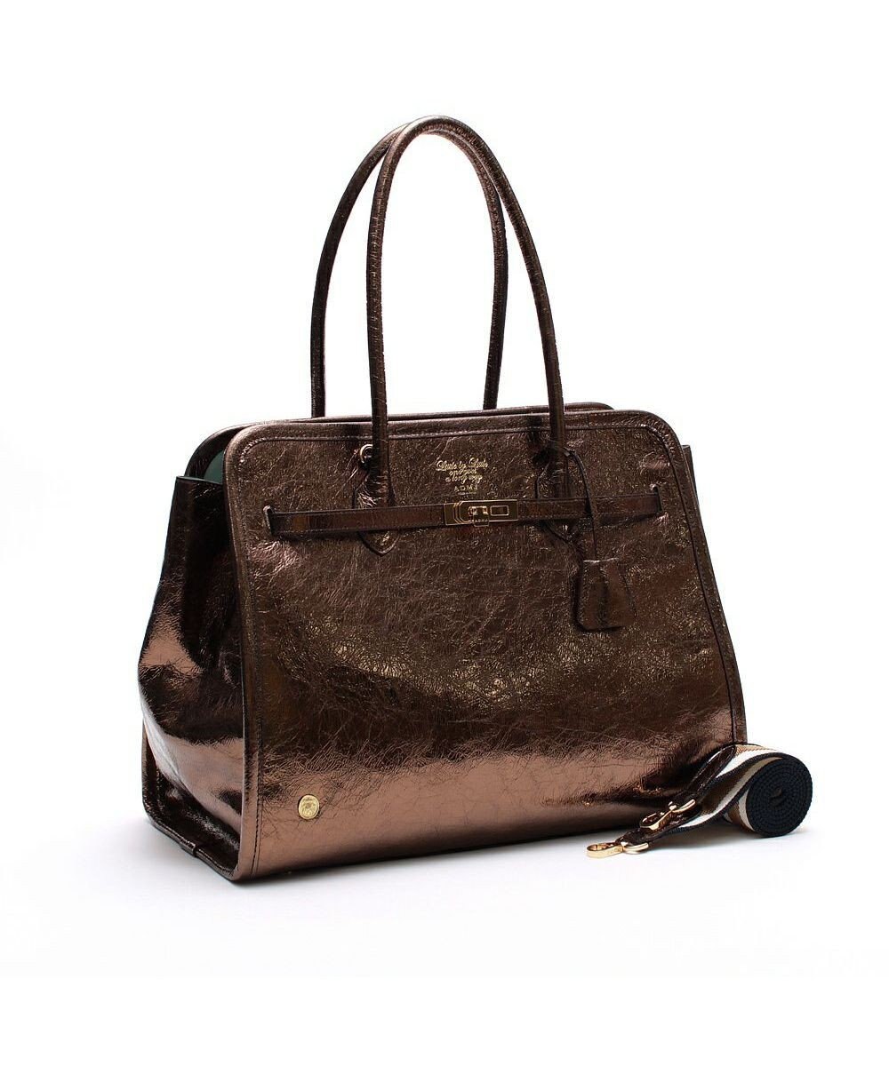 A.D.M.J. 【牛革】クラックメタル/イタリアンレザー前金具付トートL 