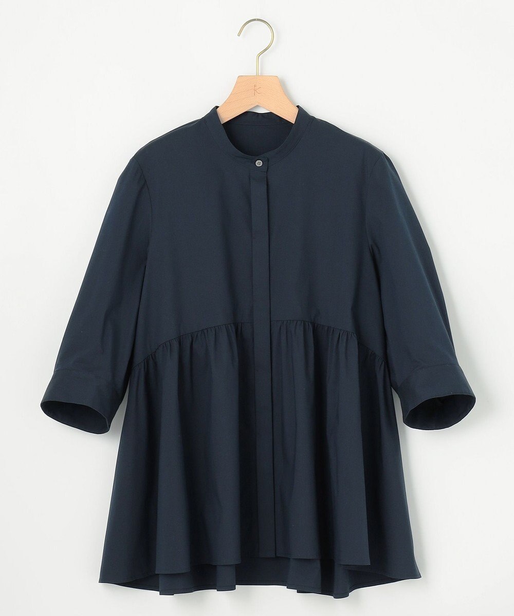 組曲 L 【WEB限定】コンパクトシャーティング ペプラムブラウス 