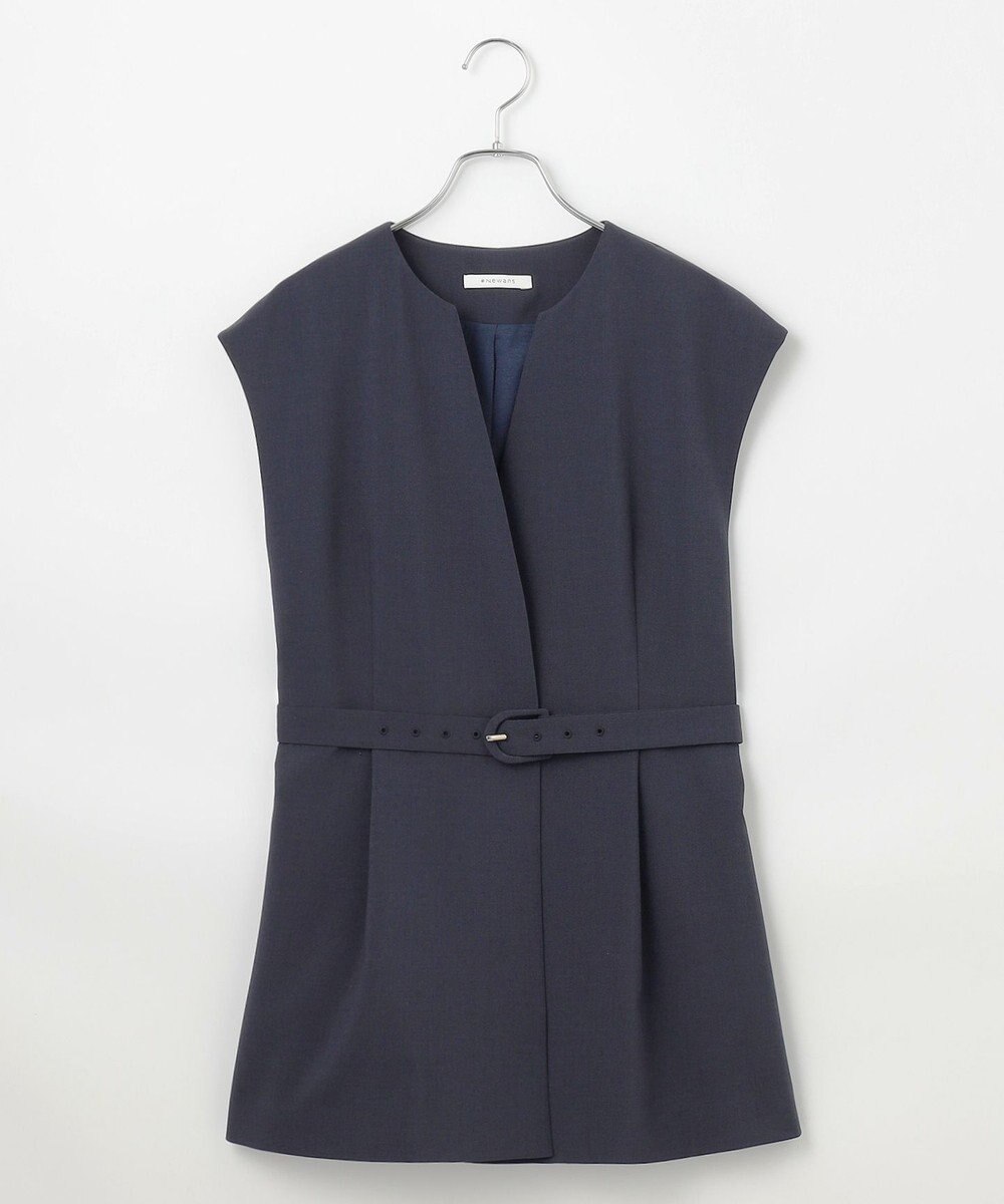 #Newans 【洗濯機可能/ストレッチ】ペプラムジレ 