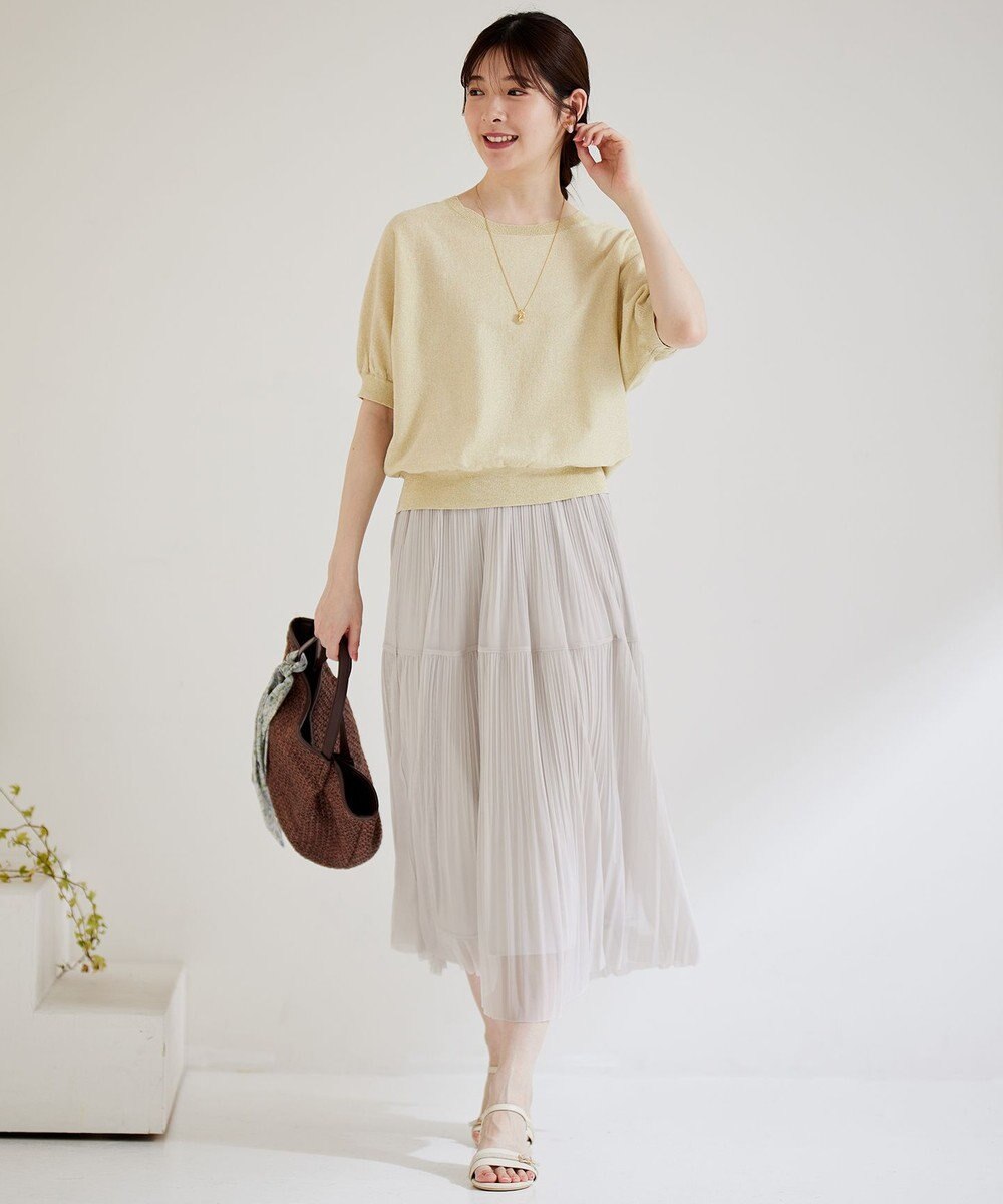 ANY SIS 【洗える】ドルマンスリーブラメ ニット 