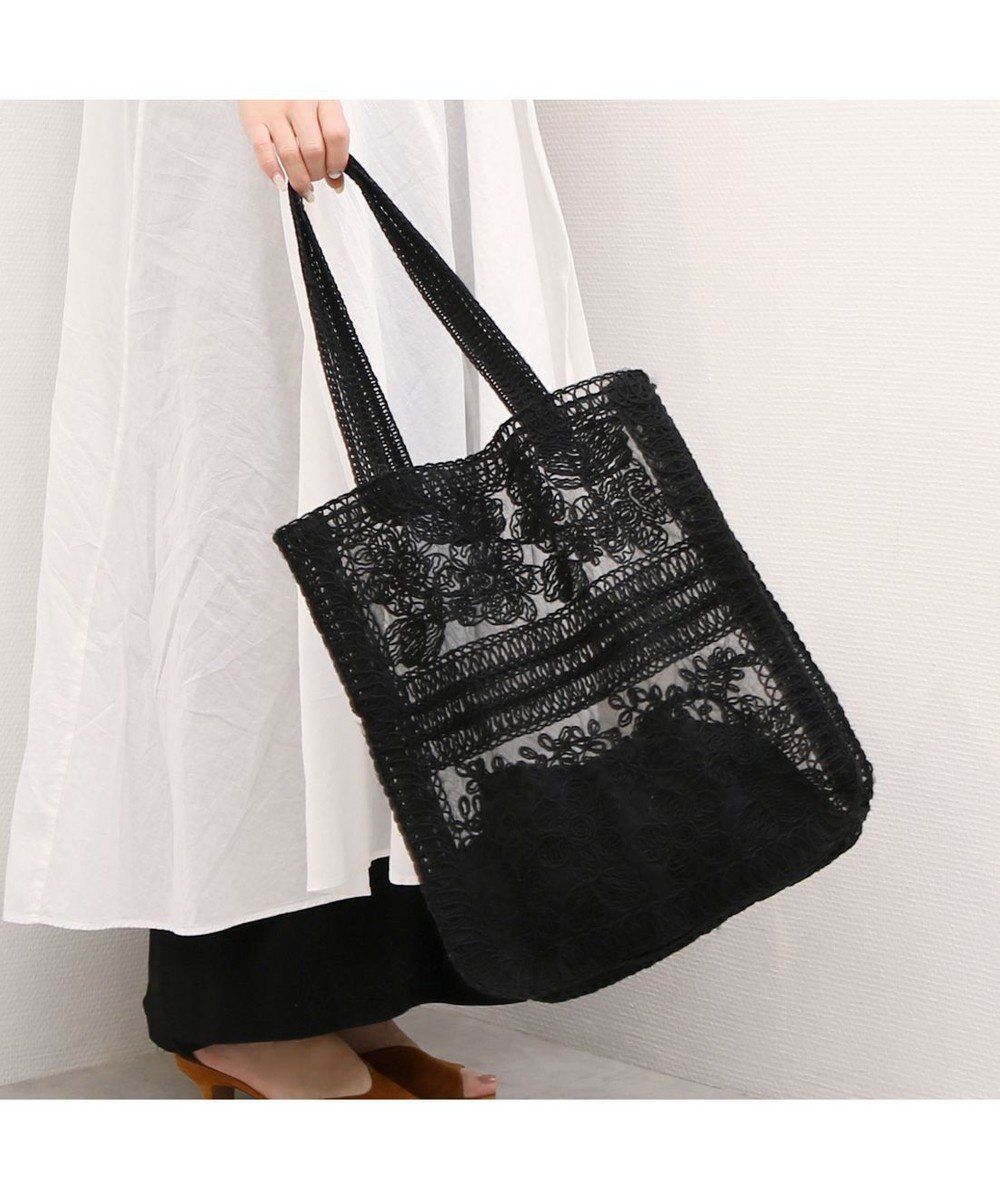 UNBILLION カシュカシュ cachecache / レース縦型トートバッグ 