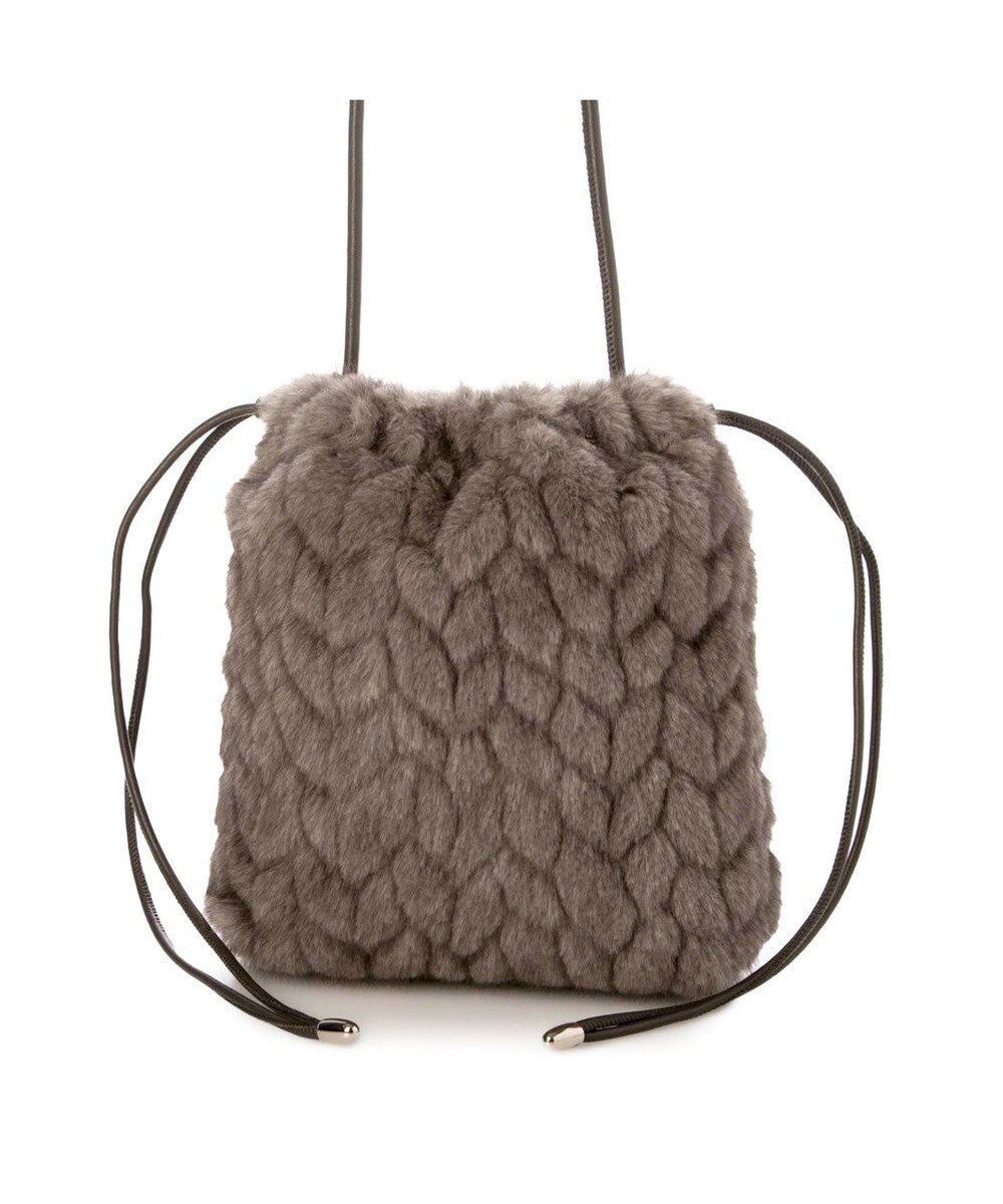 UNBILLION カシュカシュ cachecache / ミンク風カットファー巾着ミニバッグ 