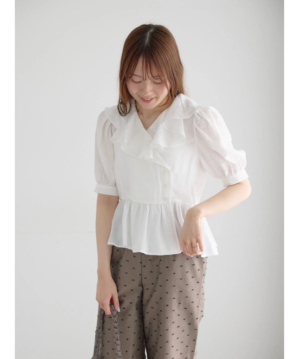Te chichi ラッフルフリル半袖ブラウス 