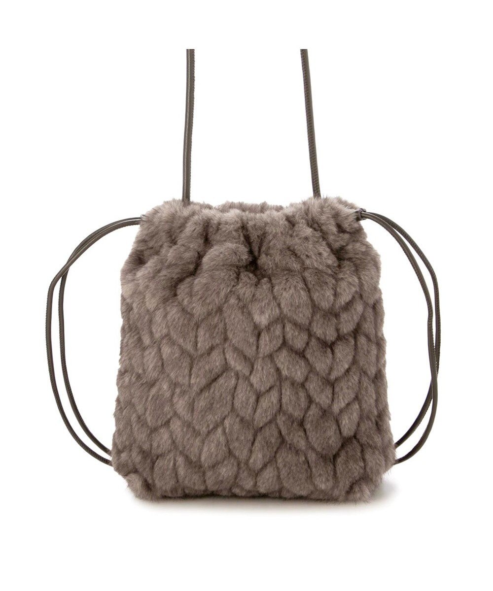UNBILLION カシュカシュ cachecache / ミンク風カットファー巾着ミニバッグ 