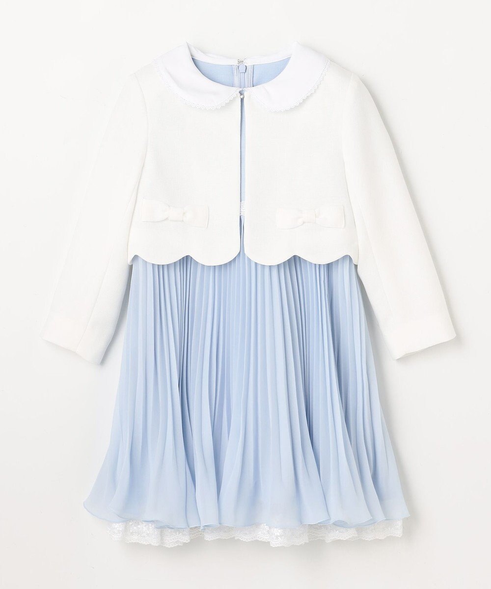 ANY KIDS 【2点セット】リボンボレロジャケット+シフォンプリーツ ワンピース 