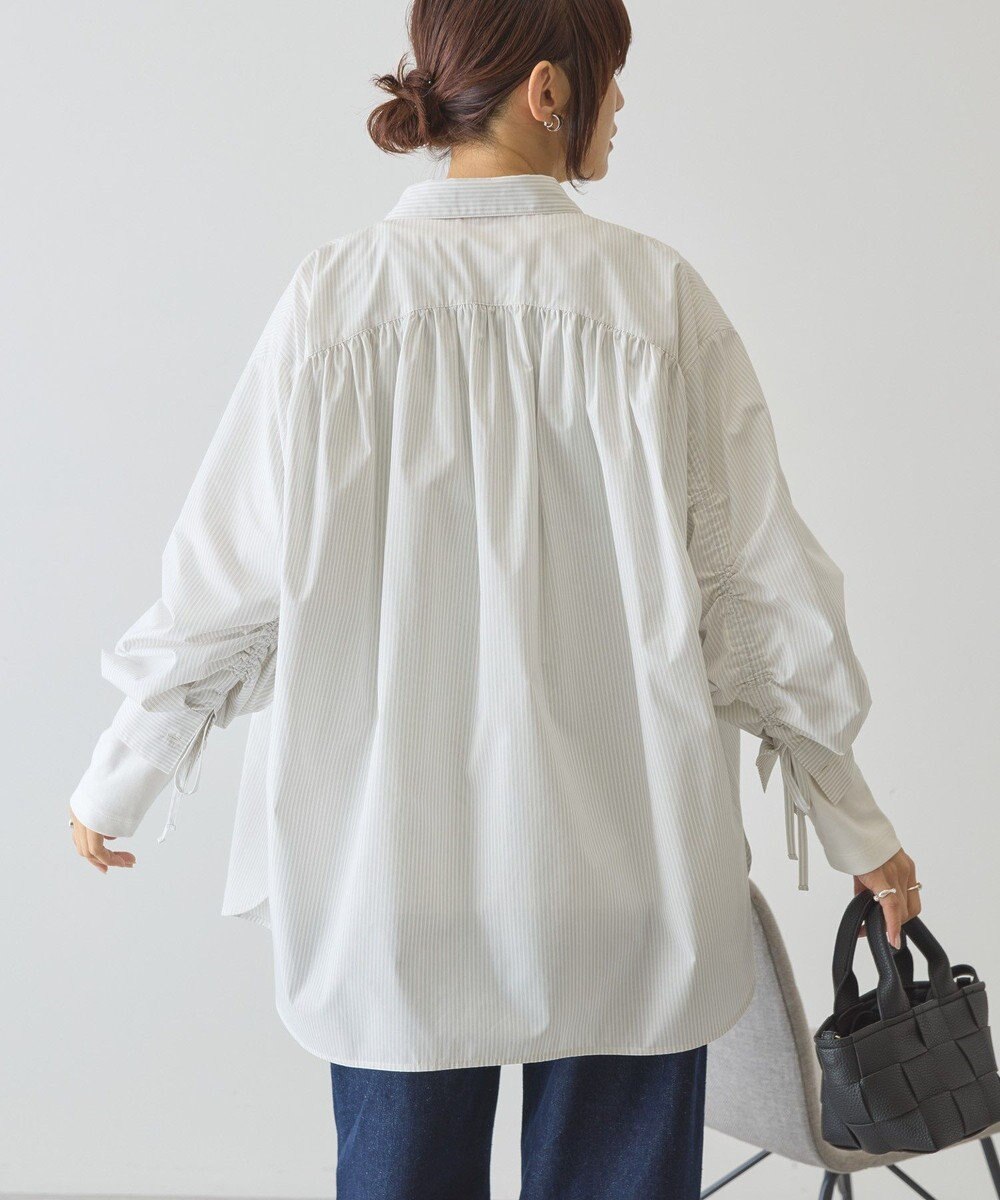 AMERICAN HOLIC 【イージーケア】バックギャザーリボンシャツ 