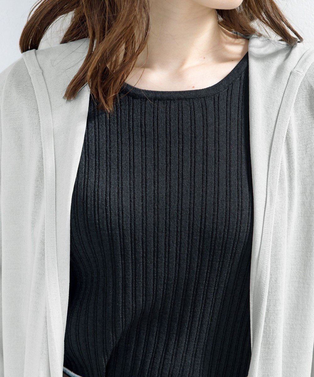 Tiaclasse L 【洗える新色追加・洗える】サマーニットフードロングカーディガン 