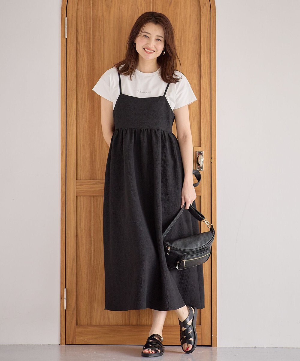 ANY 【洗濯機可能】ギンガムギャザーワンピース 