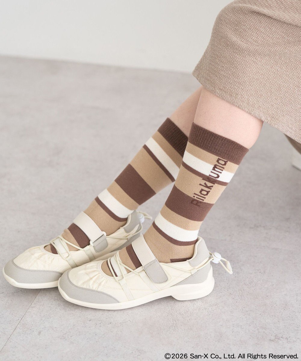 earth music&ecology 【予約】リラックマ×earth マルチボーダーソックス 