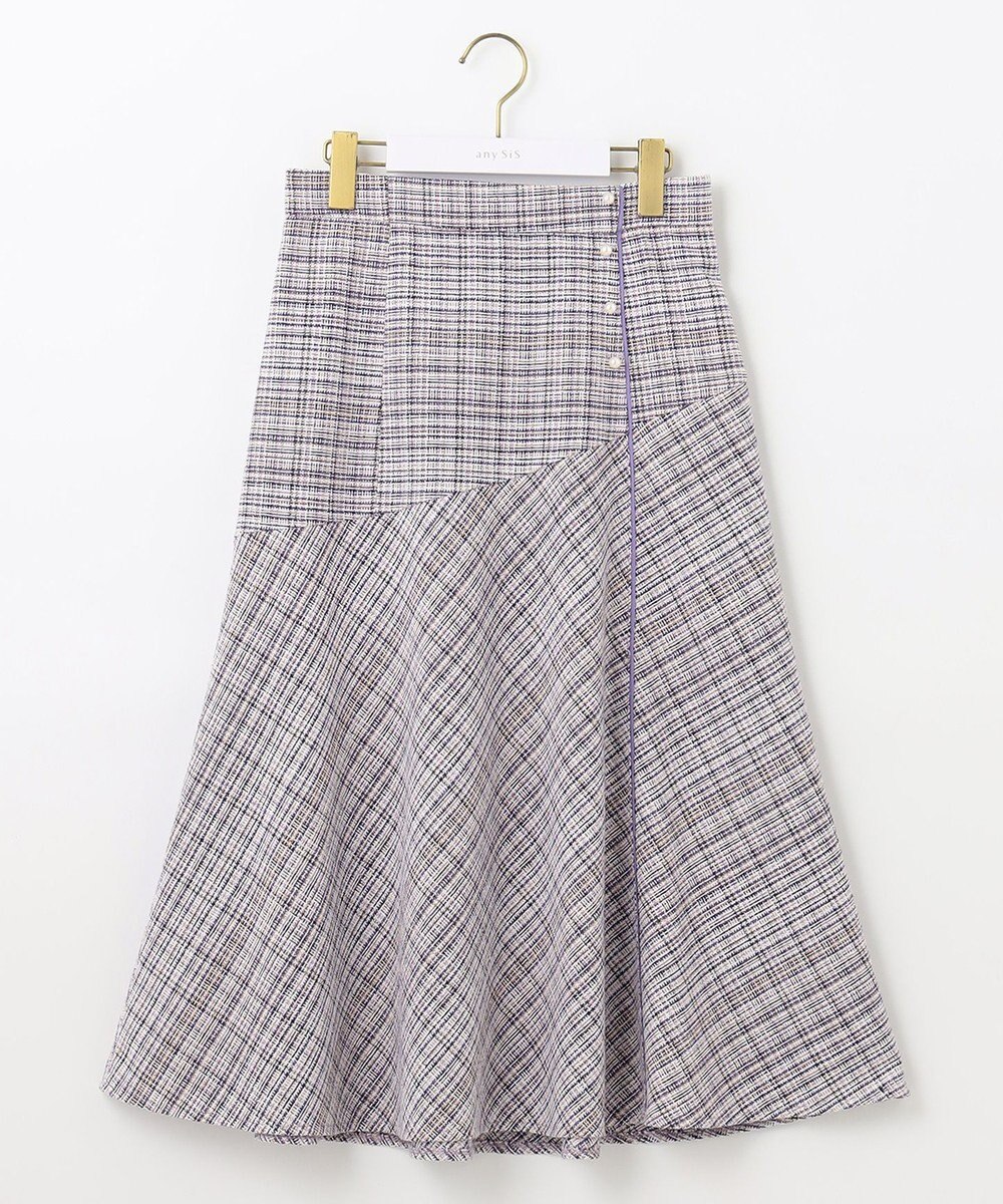 ANY SIS 【洗える】ライトツイード調 スカート 