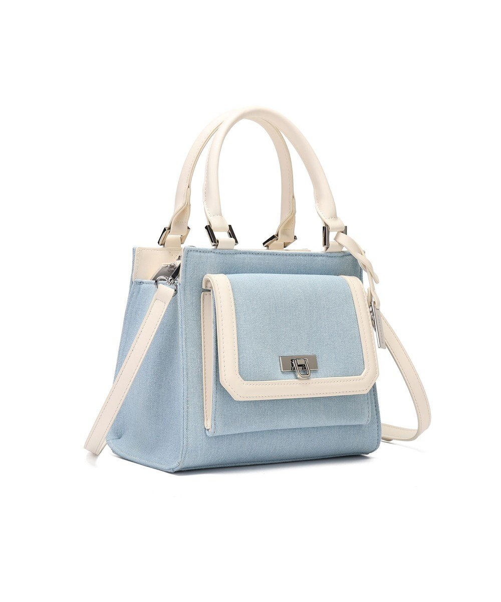 style code 【MERCURYDUO/マーキュリーデュオ】デニムコンビ　フラップハンドバッグ 