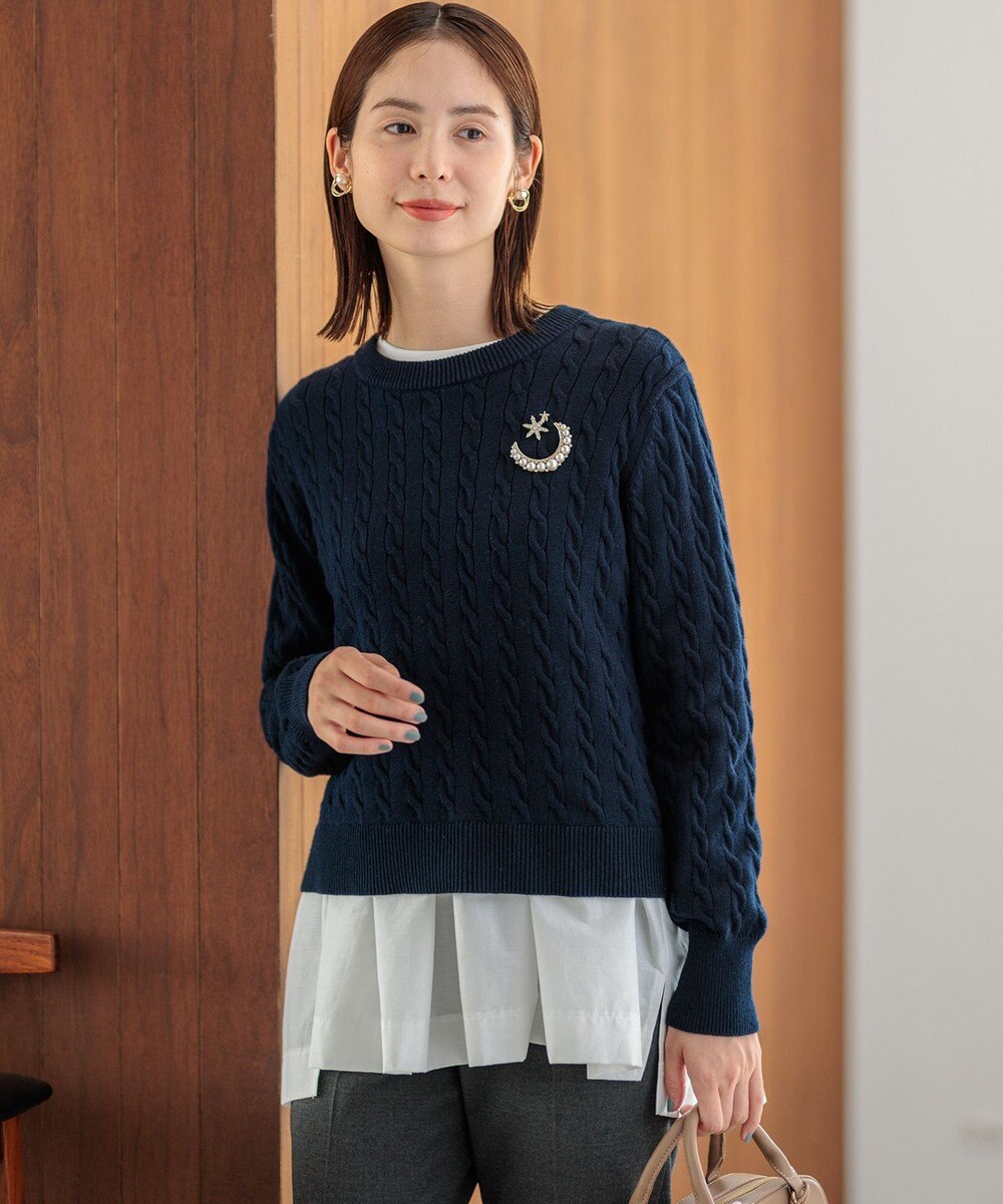 組曲 ストレッチ天竺ティアード ロングＴシャツ 