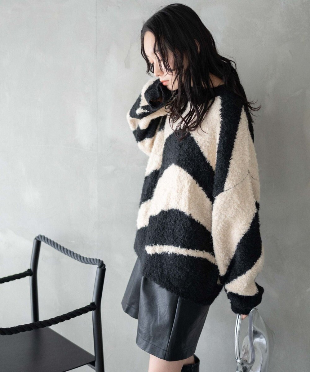 WEGO 幾何学柄ニットプルオーバー 